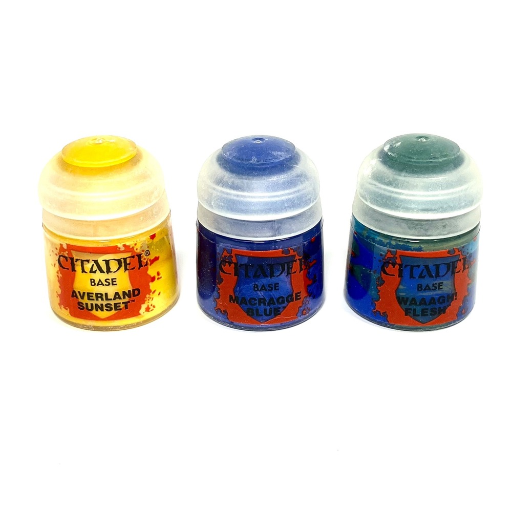 Citadel Paint Lot Base Averland Sunset Macragge Blue‎ Waaagh Flesh Warhammer GW
